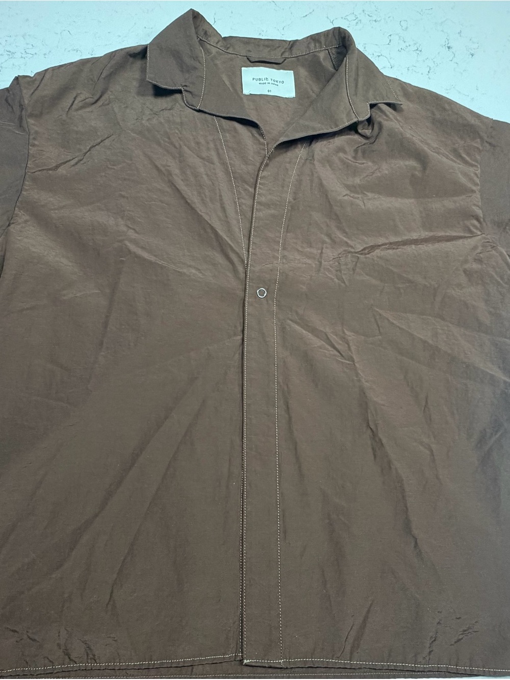 PUBLIC TOKYO Made in Japan Brown Coat Jacket Size 01 Oversized Japanese Designer